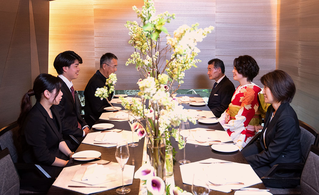 Enjoying conversation and meals in a private room