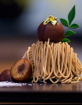 Mont Blanc with big chestnuts on top